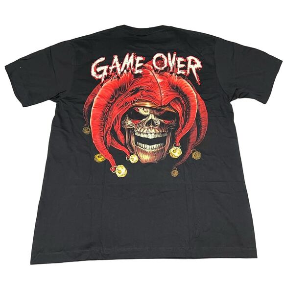 NWT VTG Y2K AOP All Over Print Rock Chang Joker Skull Glows In Dark Mens Sz XL - Picture 8 of 8